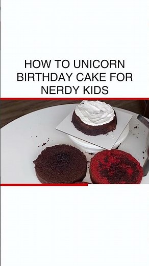 DIY Unicorn Birthday Cake Tutorial for Nerdy Kids #Baking #UnicornCake #NerdyKids