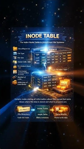 Inode Table #linux #windows #games #anime #ai #chatgpt #popular #trending #youtubeshorts #youtuber
