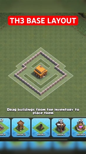 UNBEATABLE Townhall 3 Base Layout 2026 #clashofclans #coc #th3 #shorts