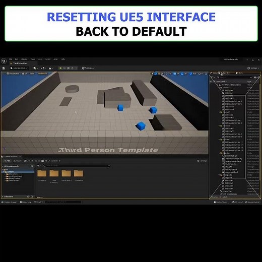 UE5 Beginner: "Messed Up My Editor Layout in UE5 - How to Reset to Default" #shorts