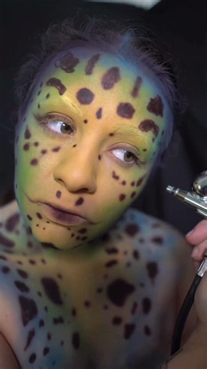 using ​⁠‪@GraftobianMakeupCo‬ airbrush paints 💙🐸 #makeup #airbrush #makeupartist #art