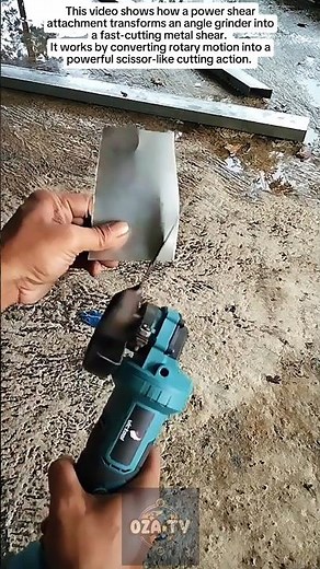 Power Shear Attachment Cutting Thin Metal Sheet Cleanly #tools #diy #metalwork