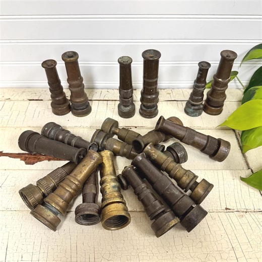 Vintage Brass Hose Nozzles - Choice of Sets of 2 - Garden Decor - Etsy