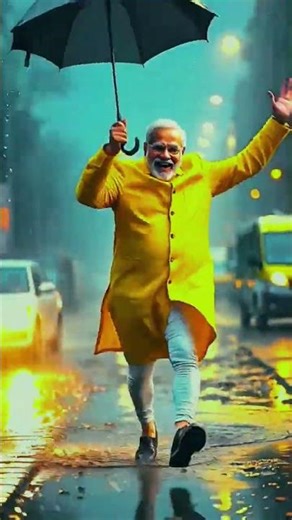 Modi in Rain Madness 🌧️🤣 #ModiComedy #FunnyModi #ModiRainMadness