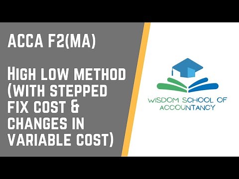 ACCA F2(MA)---High Low Method (With Stepped Fixed Cost and Changes in Variable Cost)