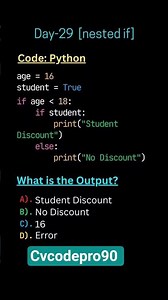 what is the output in python👨‍💻|| nested if #coding #python #programming #shorts #javascript #java