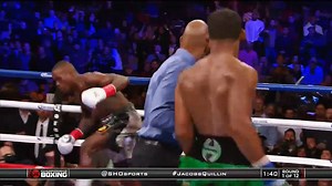 3.4K views · 9.2K shares | Daniel Jacobs shocks the Barclays Center with a 1st round TKO victory over Peter Quillin #Boxing #JacobsQuillin | All the Smoke Boxing | Facebook