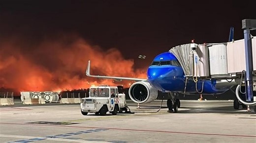 Watch: Raging wildfires shut down Italian airport
