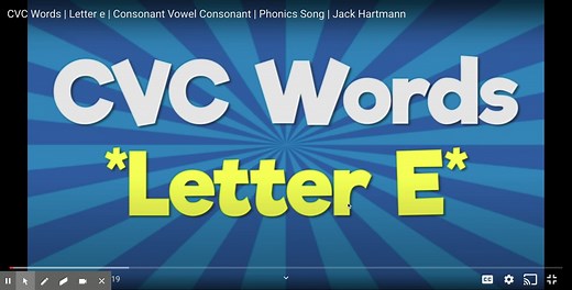CVC Words _ Letter e _ Consonant Vowel Consonant _ Phonics Song _ Jack Hartmann - YouTube (1)