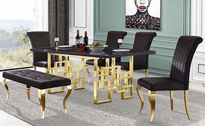 Watch Luxurious Black Dining Chairs Gold Legs on Amazon Live
