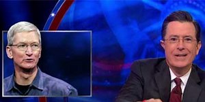WATCH: Colbert Wags His Finger at Apple CEO Tim Cook for Coming Out