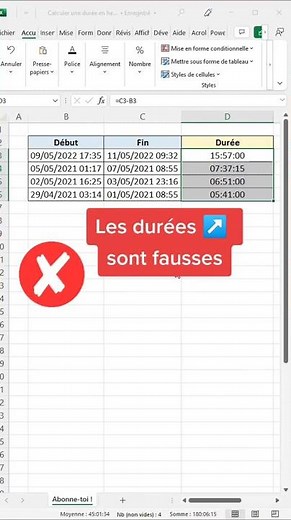 Apprends à calculer la différence entre des heures SANS erreur ❌ | Astuce Excel