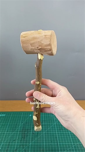 How to make a wooden mallet from tree branches 🌿 #DIY #handmade #tutorial #woodcarving #woodworking