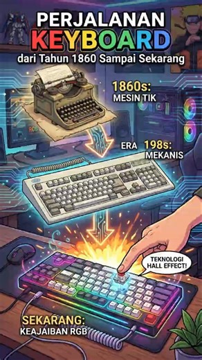 Evolusi Mesin Tik ke Keyboard Gaming Modern❗#shorts #teknologi #mechanicalkeyboard #mesintik