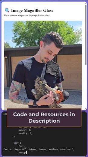 Learn Coding Shorts - Hover Over Image Magnifying Glass Effect