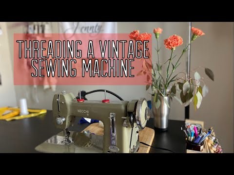 Threading a vintage BF Mira Necchi Sewing Machine