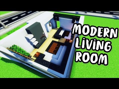 How to Build a Modern Living Room in Minecraft - Modern House Tutorial #1
