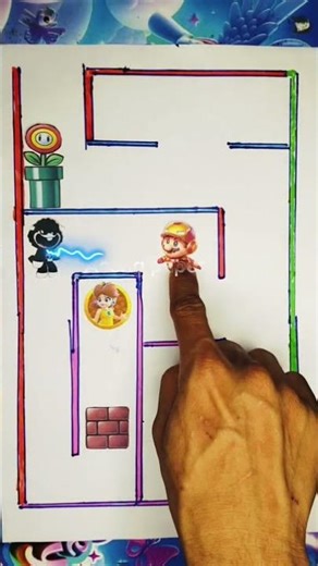 SUPER MARIO BROS LABIRIN PAPER CRAFT INTERACTIVE #part 101 #mario #puzzle #art #labirin