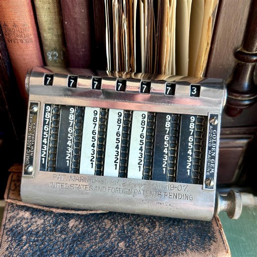 Antique Golden Gem Adding Machine – Working Mechanical Calculator – Early Pocket Chain Adding Machine 1907 Patent - Etsy