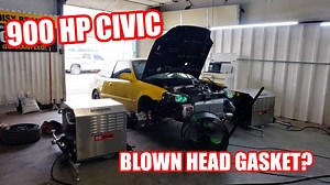 900hp Turbo K24 Civic Blows a Head Gasket on the Dyno! Too Much BOOST... | Build Tune Race