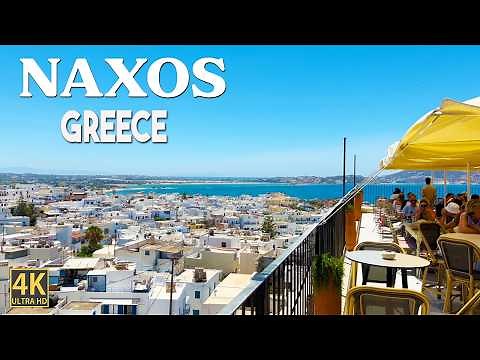 Naxos, Greece 🇬🇷 - Chora 4K Ultra HD Walking Tour with Captions/The largest island in the Cyclades