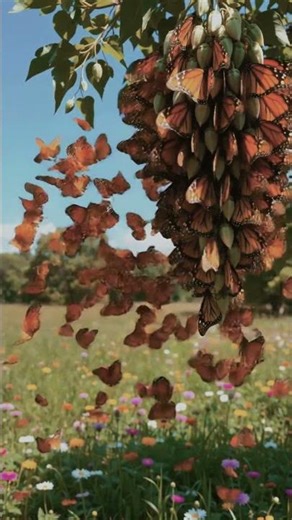 Magical Moment - a Swarm of Butterflies Takes Flight 🦋✨ #butterfly