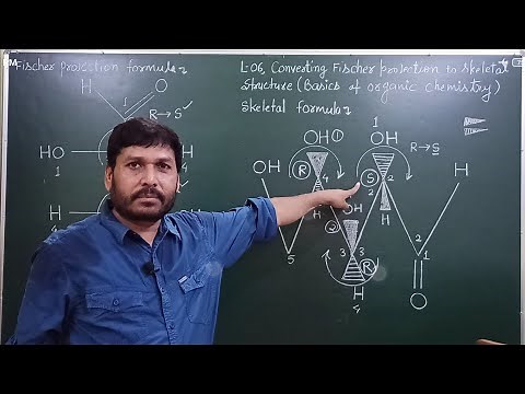 06 basics of organic chemistry class 12 converting Fischer Projection to skeletal structure