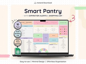 Pantry Tracker Google Sheets – Inventory Manager Grocery List Spreadsheet (rainbow) - Etsy Canada