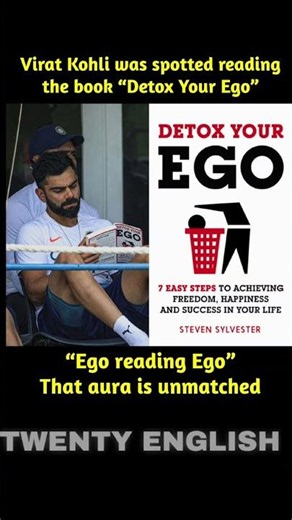 Virat Kohli was spotted reading the book "Detox Your Ego"
