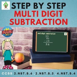 Step by step multi digit subtraction