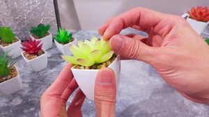 Yunlly 24 Pack Artificial Succulents Plants Mini Fake Succulents in Pots Small Potted Plants Decoration for Indoor Home Office Desk Window Bathroom Bedroom