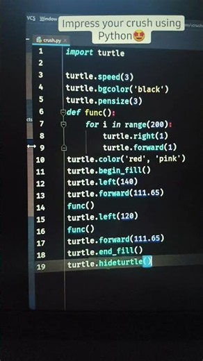 Impress your crush using Python Code ❣️#viral #python #students