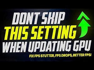 You SHOULD use this SETTING when you UPDATE your GPU Drivers (better performance)