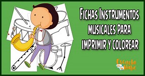 Fichas Instrumentos musicales para imprimir y colorear