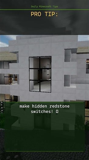 Minecraft tip: make hidden redstone switches! ⚙️