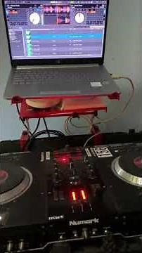 My Numark NS7 using Serato Pro working with HP gaming laptop running on Windows 11.