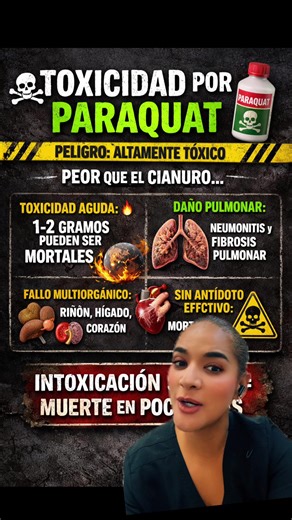 Sabías que la mortalidad por paraquat está cambiando gracias al manejo especializado? 📉 Ya no podemos ver esta intoxicación como una sentencia definitiva, pero la clave absoluta es el manejo temprano por Toxicología. En el primer nivel de atención, el pilar es la prevención y la descontaminación inmediata; esos primeros minutos son de oro para salvar una vida. ⏳ Iniciamos con un esquema agresivo de N-acetilcisteína, vitamina E y propranolol para proteger las células del daño. Al escalar al segu