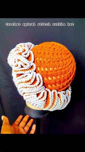 Crochet spiral stitch ruffle hat tutorial now available#crochet#ascarcrochets#rufflehat#fyp#fashion