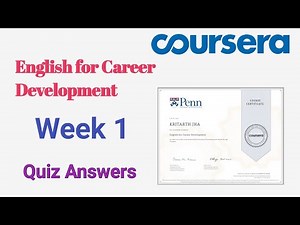 English for Career Development Week 1 Answers with Peer Graded Assignment