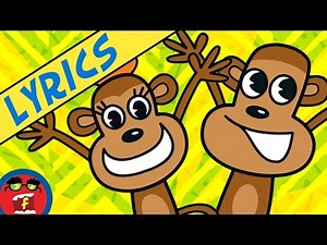 Five Little Monkeys | Fredbot Nursery Rhymes | Lyric Video! (Lucy the Dinosaur)