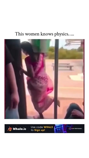 giggyvibe on Instagram: "This link points to a viral physics-related comedy clip posted by **@ScienceExpand** (Science Magazine - focused on physics facts, theories, and experiments) on January 26, 2026. **Caption**: "This women knows physics….." The attached video is a short ~13-second clip (low-res, 320x360) showing a woman (appearing to be in an Indian or South Asian context, possibly rural or everyday setting like near a vehicle or public transport) expertly dismounting from a high/moving sp