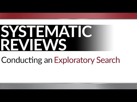 Conducting an Exploratory Search for a Systematic Review