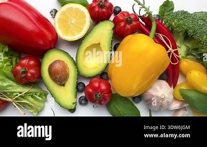 Organic vegetables on counter, fresh local produce homegrown on stall. Farmers food market in USA.