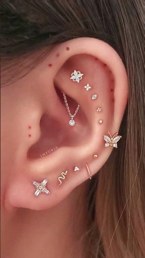 Tribal Stacked Multiple Ear Piercing Curation Ideas for Women