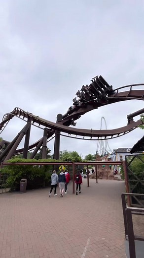 Nemesis Infernos famous interlocking corkscrews, the only of its type on an inverted coaster #thorpepark #themeparks #rollercoaster #inversion #invert #bolligerandmabillard #adventureplanet #famous