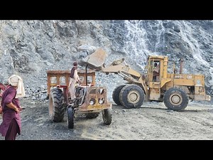 Caterpillar 966D Wheel Loader Loading Huge Rocks | Powerful Heavy Equipment Action