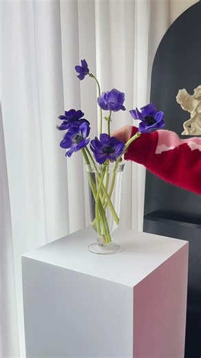 Learn [vase flower arrangement] in 1 minute. Materials used in the tutorial anemone