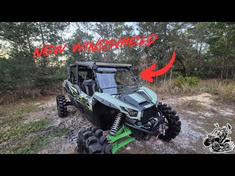 KemiMoto Flip up Windshield For The KRX Install And Test