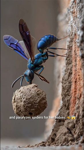 Nature’s Mud-Building Spider Hunter 🐝😳