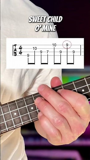 Ukulele Tutorial for Beginners Sweet Child O' Mine Guns and Roses #ukulele #shorts